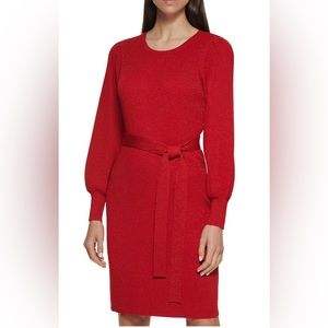 Calvin Klein metallic midi sweaterdress